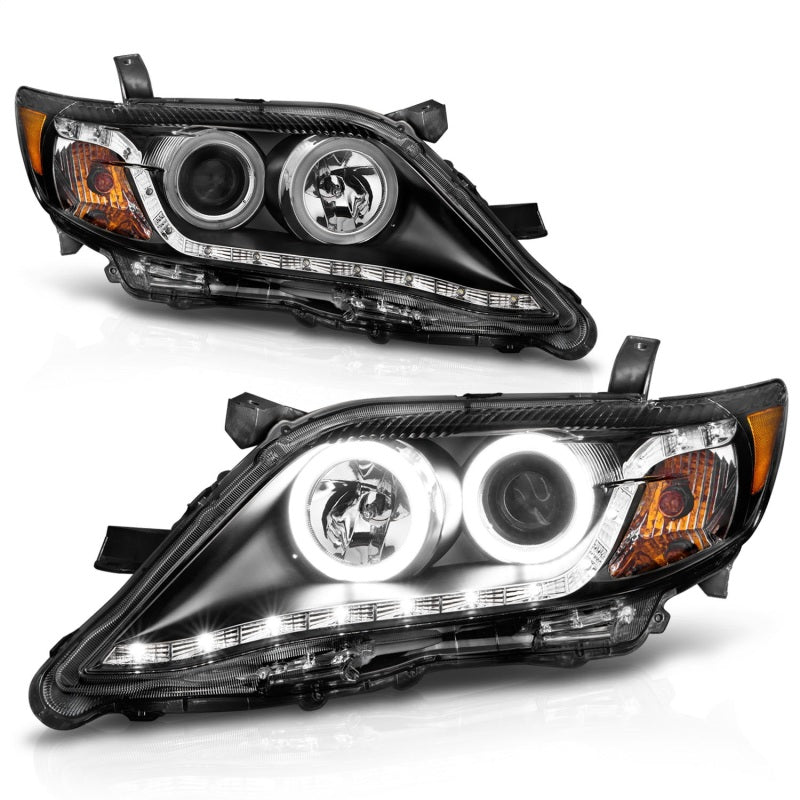 FR SPORT Anzo 2010-2011 Toyota Camry Projector Headlights w/ Halo Black (CCFL) - View 3