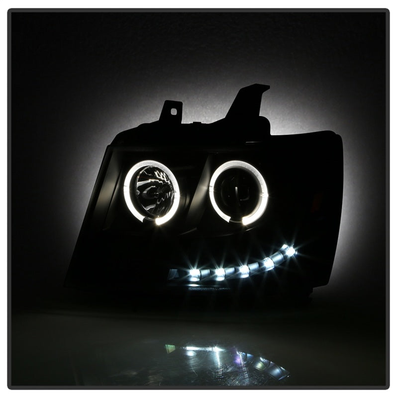 FR SPORT Spyder Chevy Suburban 1500 07-14 Projector Headlights LED Halo LED All Black...