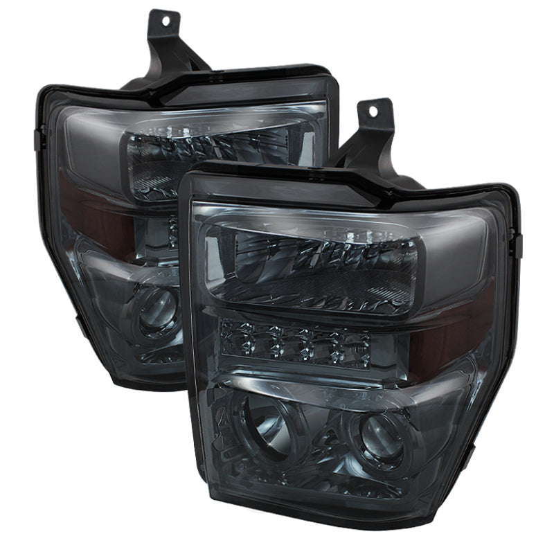 FR SPORT SPYDER Xtune Ford F250/350/450 Super Duty 08-10 Projector Headlights LED Halo Smoke...