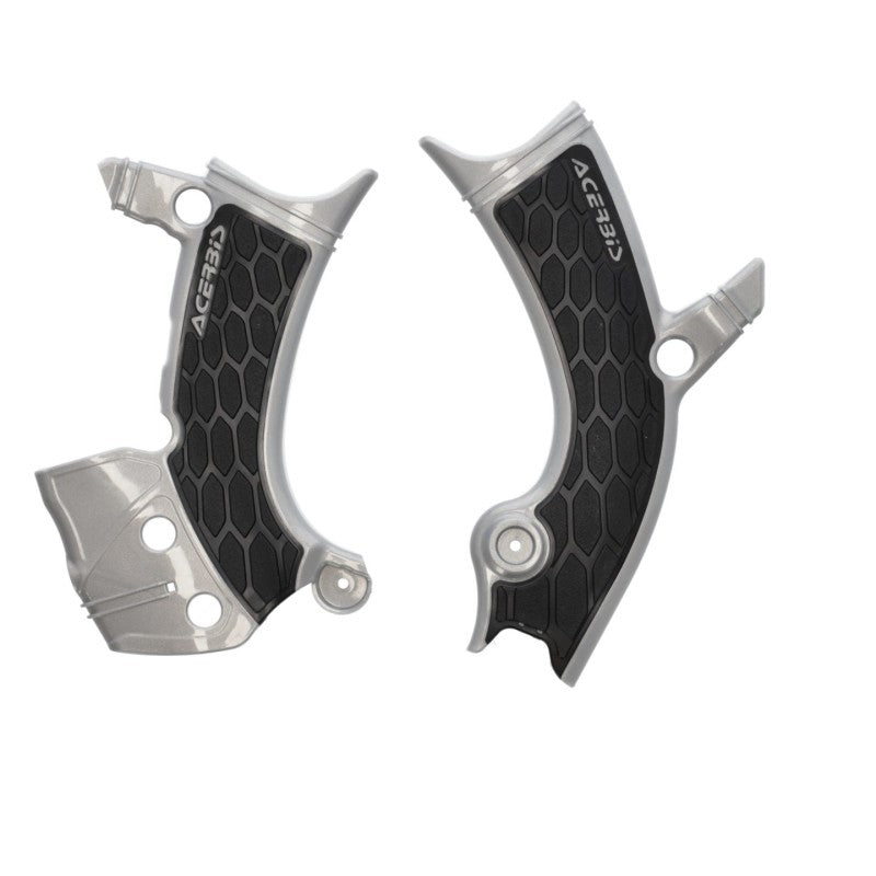 Acerbis 23+ Yamaha YZ450F Frame Guards- X-Grip - Silver/Black 2981441015
