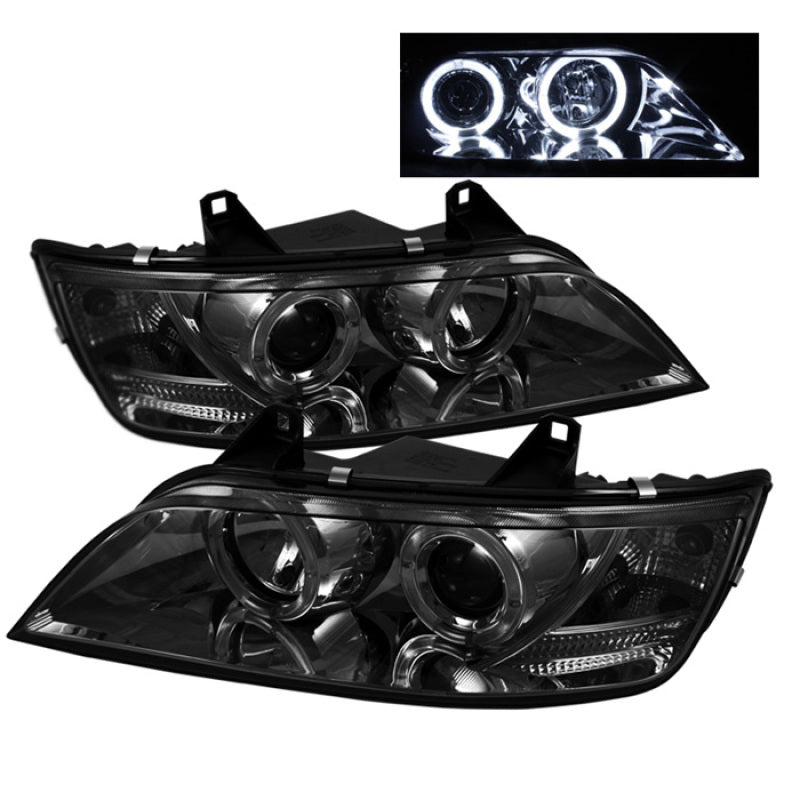 FR SPORT Spyder BMW Z3 96-02 Projector Headlights LED Halo Smoke High H1 Low H1...