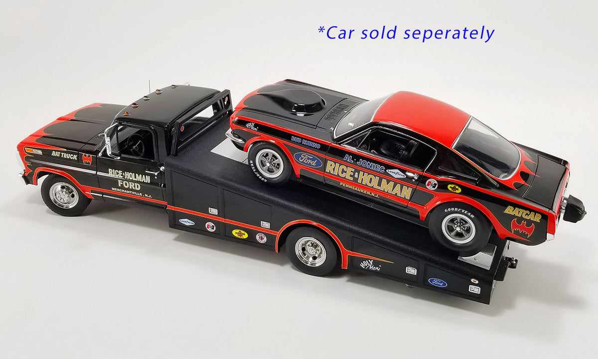 STM Diecast Acme 1970 Ford F-350 Ramp Truck Rick and Holman Bat Truck Black 1:18 - View 5