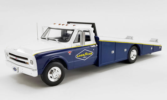 STM Diecast Acme 1967 Chevrolet C30 Ramp Truck Goodyear Tires Blue & White 1:18