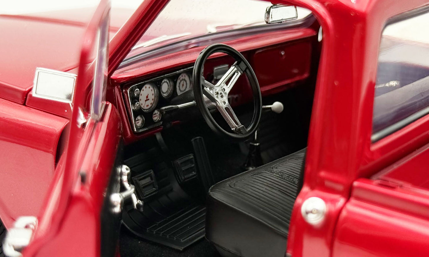 Acme 1967 Chevrolet C-10 Custom Showtime Pickup Truck Deep Candy Red 1:18