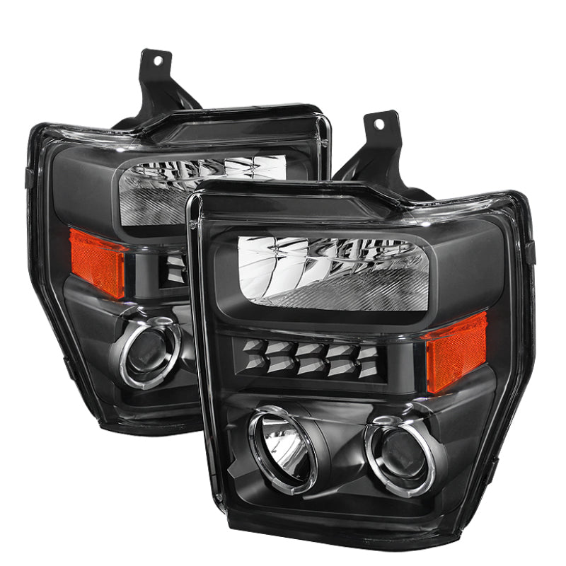 FR SPORT SPYDER Xtune Ford F250/350/450 Super Duty 08-10 Projector Headlights LED Halo Black...