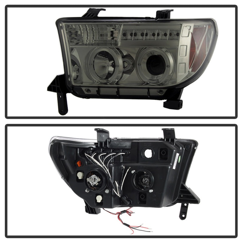 FR SPORT Spyder Toyota Tundra 07-13 Projector Headlights LED Halo LED Smke PRO-YD-TTU07-HL-SM...