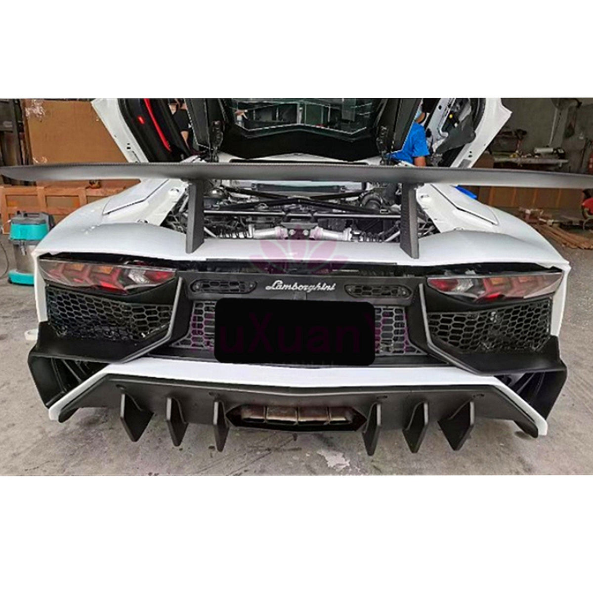 Bull Boost Performance SV Style Semi Carbon Fiber Rear Bumper for Lamborghini Aventador LP700...