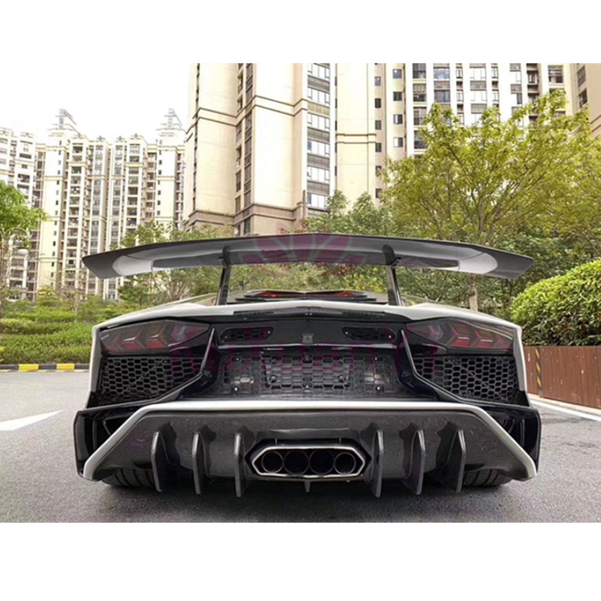 Bull Boost Performance SV Style Semi Carbon Fiber Rear Bumper for Lamborghini Aventador LP700...
