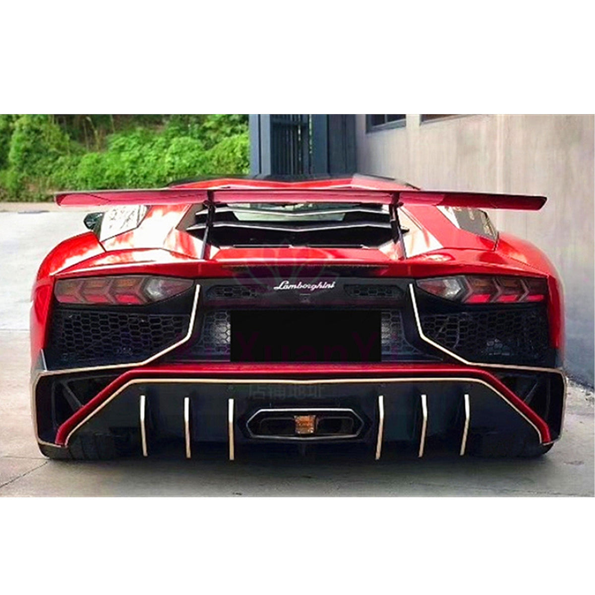Bull Boost Performance SV Style Semi Carbon Fiber Rear Bumper for Lamborghini Aventador LP700...