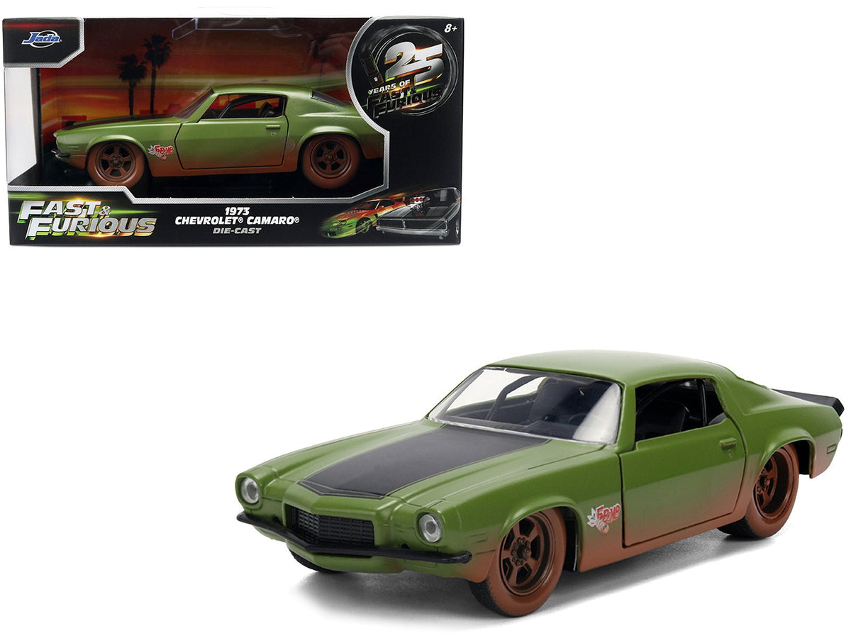 Rapid Vehicles Dom's 1973 Chevrolet Camaro "F-Bomb" Matt Green (Dirty Version) with Black Hood...