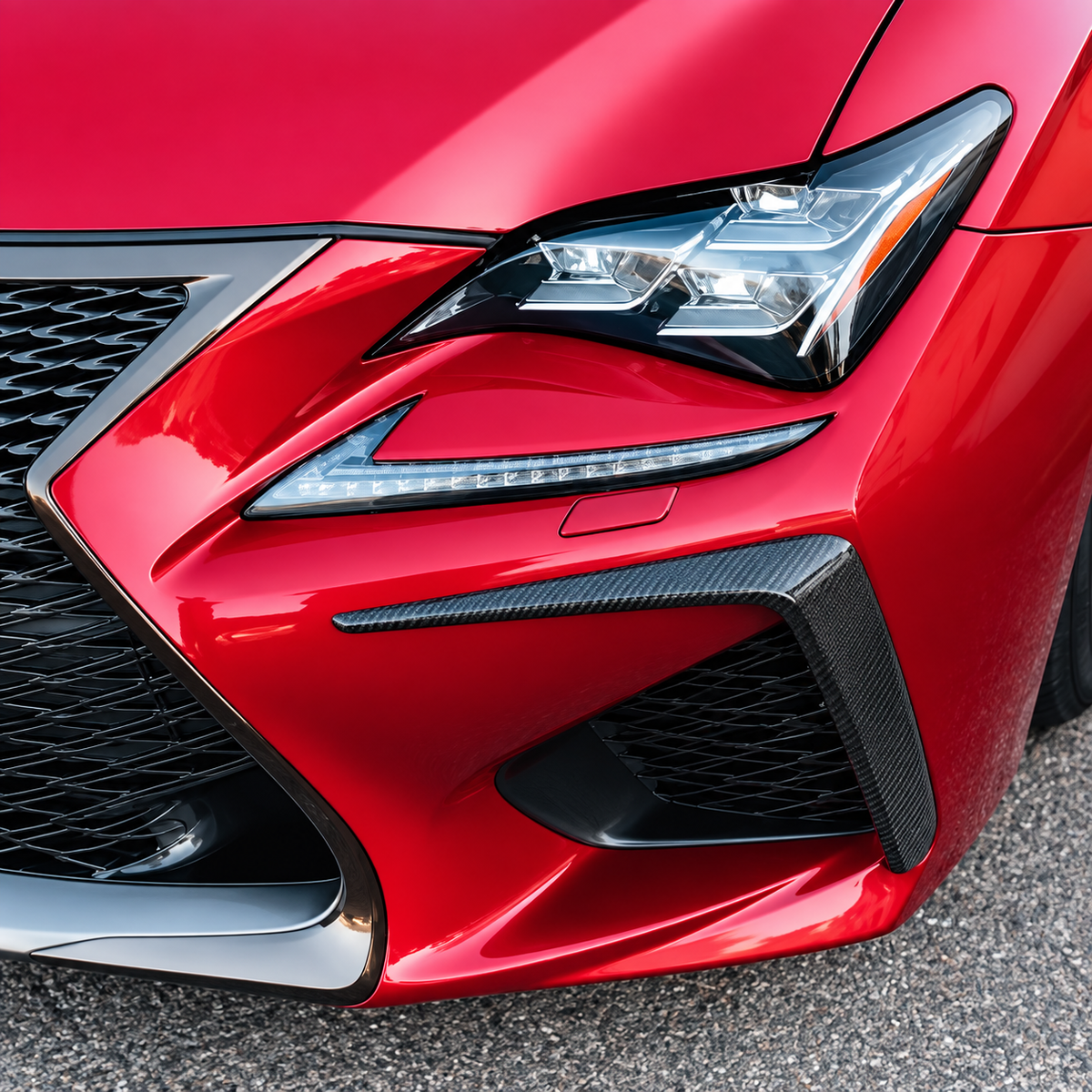 Carbon Fiber Front Bumper Garnish Air Vent Fang Trim Cover for Lexus RC F