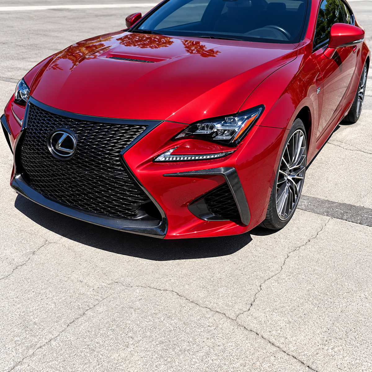 Carbon Fiber Front Bumper Garnish Air Vent Fang Trim Cover for Lexus RC F