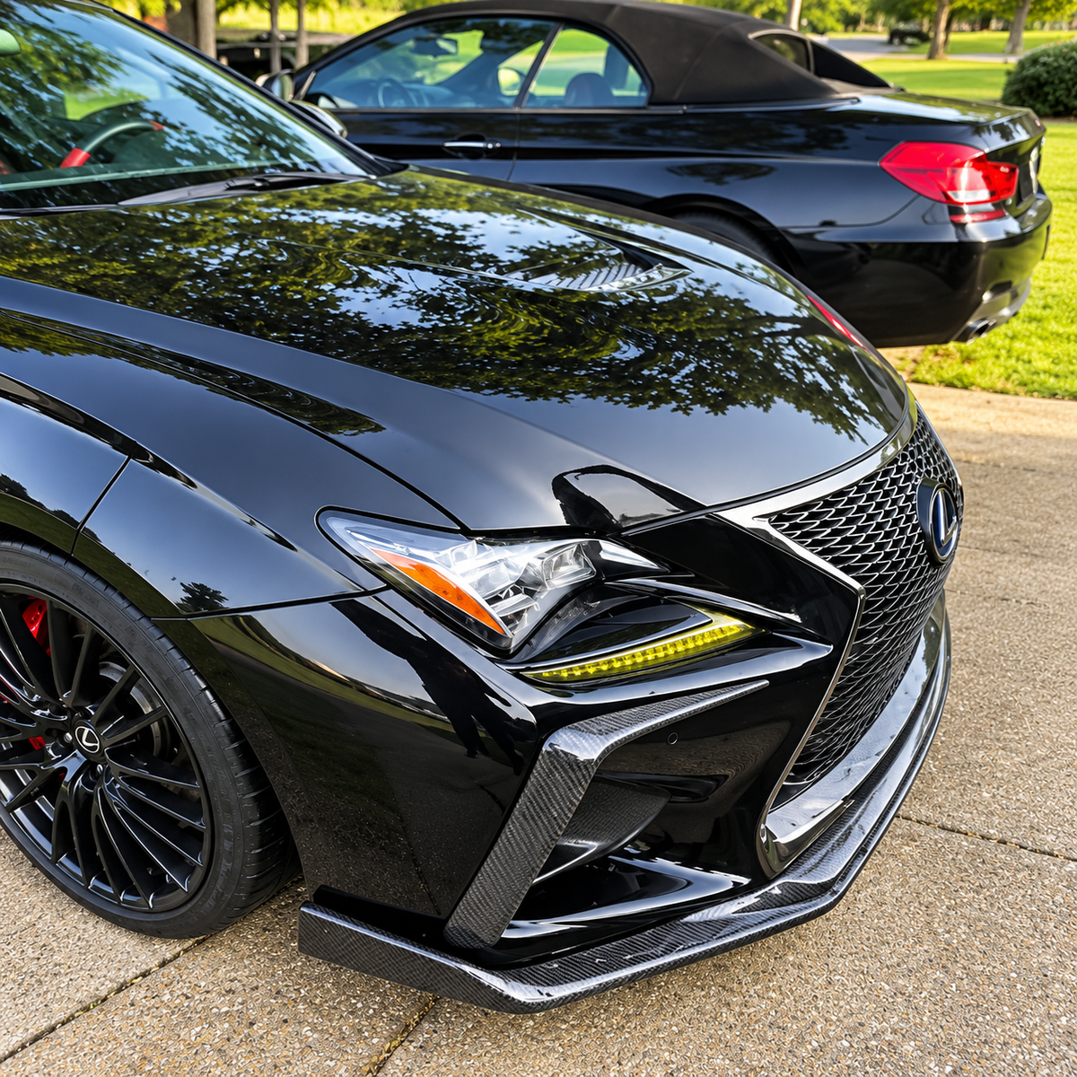 Carbon Fiber Front Bumper Garnish Air Vent Fang Trim Cover for Lexus RC F