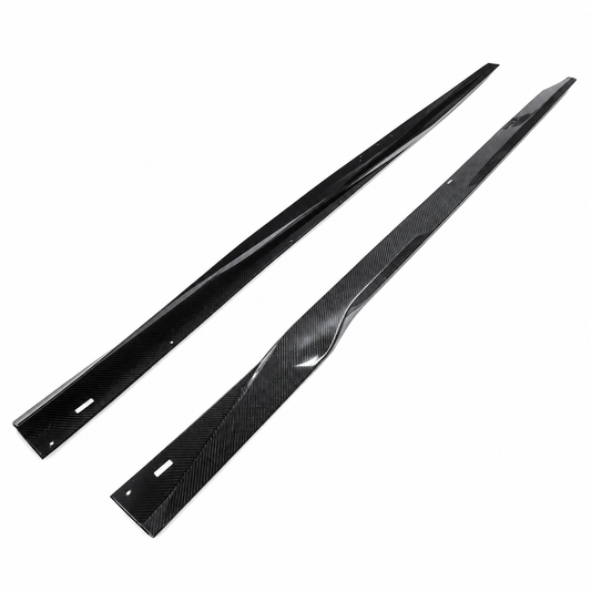 Dry Carbon Fiber Side Skirt Extensions for Ford Mustang Dark Horse
