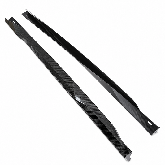 Dry Carbon Fiber Side Skirt Extensions for Ford Mustang Dark Horse