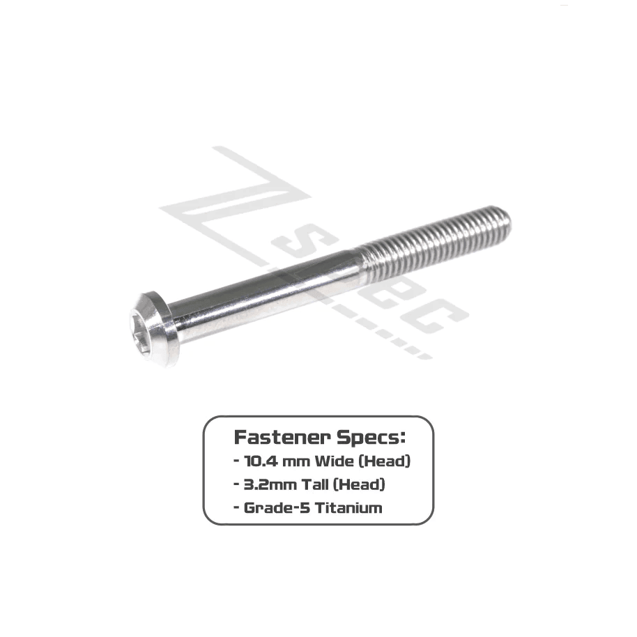 ZSPEC M6-1.0x55mm Dress Up Bolt® Fastener, Angled Head, Titanium Grade-5, Per Each