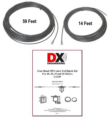 DX Engineering Off Center Fed Dipole 40-10M Wire Set - DXEANTWOCF40