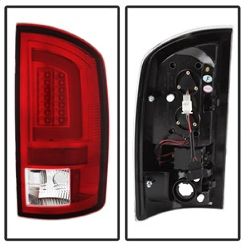 Spyder 07-09 Dodge Ram 2500/3500 V3 Light Bar LED Tail Lights - Red Clear (ALT-YD-DRAM06V3-LBLED-RC) 5084286