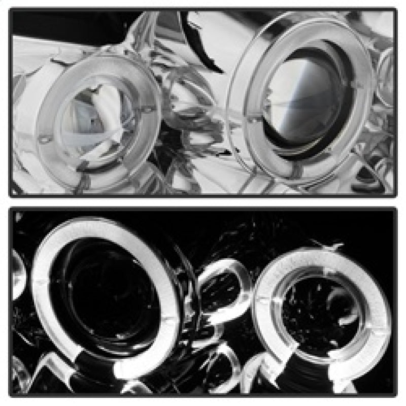 Spyder Ford Mustang 99-04 Projector Headlights LED Halo Chrome High H1 Low H1 PRO-YD-FM99-1PC-AM-C 5010452