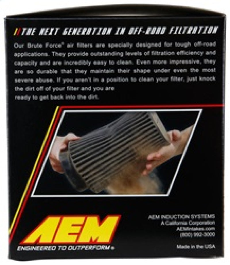 AEM Induction AEM Dryflow Conical Air Filter 6in Base OD x 3.5in Flange ID x 5.25in Height 21-204BF
