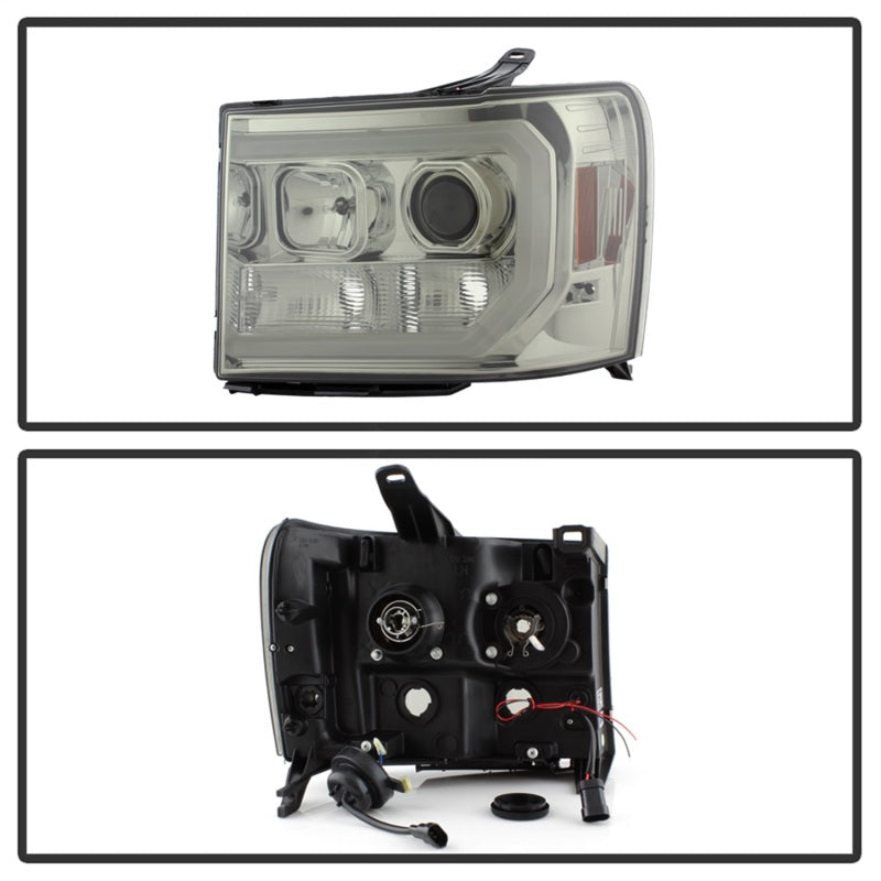 FR SPORT Spyder GMC Sierra 1500/2500/3500 07-13 V2 Projector Headlights - Smoke...