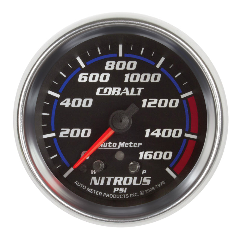 FR SPORT AutoMeter Gauge Nitrous Press 2-5/8in. 1600PSI Stepper Motor W/ Peak & Warn Cobalt 7974