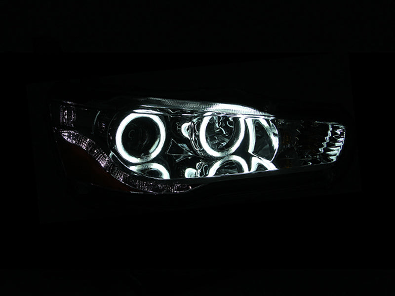 Anzo 2008-2015 Mitsubishi Lancer Projector Headlights w/ Halo Chrome (CCFL)
