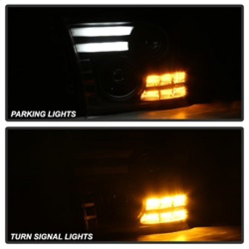 Spyder Dodge Ram 09-12 Projector Headlights Light Bar DRL Black PRO-YD-DR09-LBDRL-BK 5081001