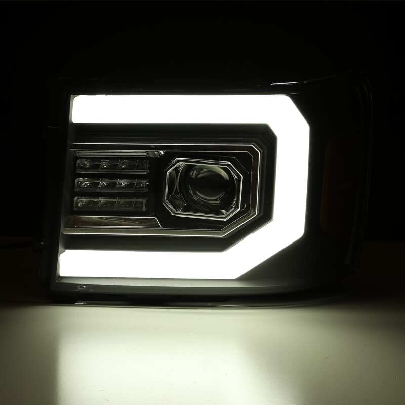 FR SPORT AlphaRex 07-13 GMC 1500HD PRO-Series Projector Headlights Plank Style Chrm w/Activ...