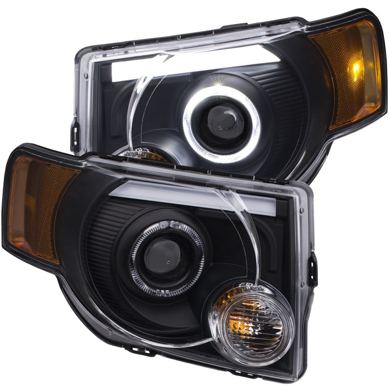 Anzo 2008-2012 Ford Escape Projector Headlights w/ Halo Black