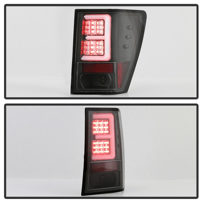 FR SPORT Spyder 07-10 Jeep Grand Cherokee Light Bar LED Tail Lights - Black ALT-YD-JGC07V2-LB-BK...