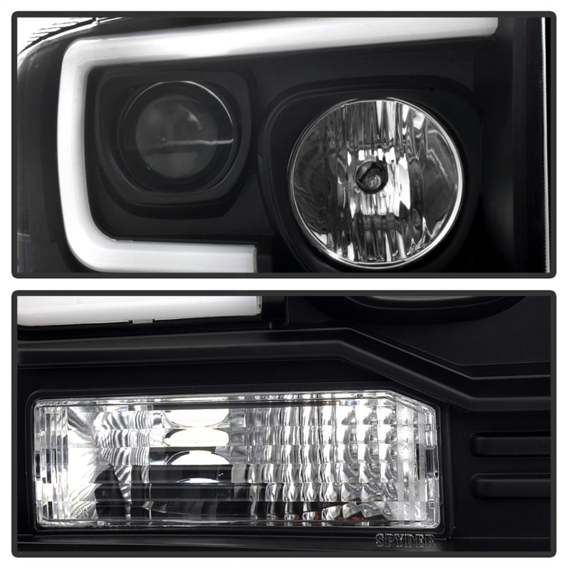 FR SPORT Spyder Ford F250/350/450 05-07 Projector Headlights - Light Bar DRL LED - Black...