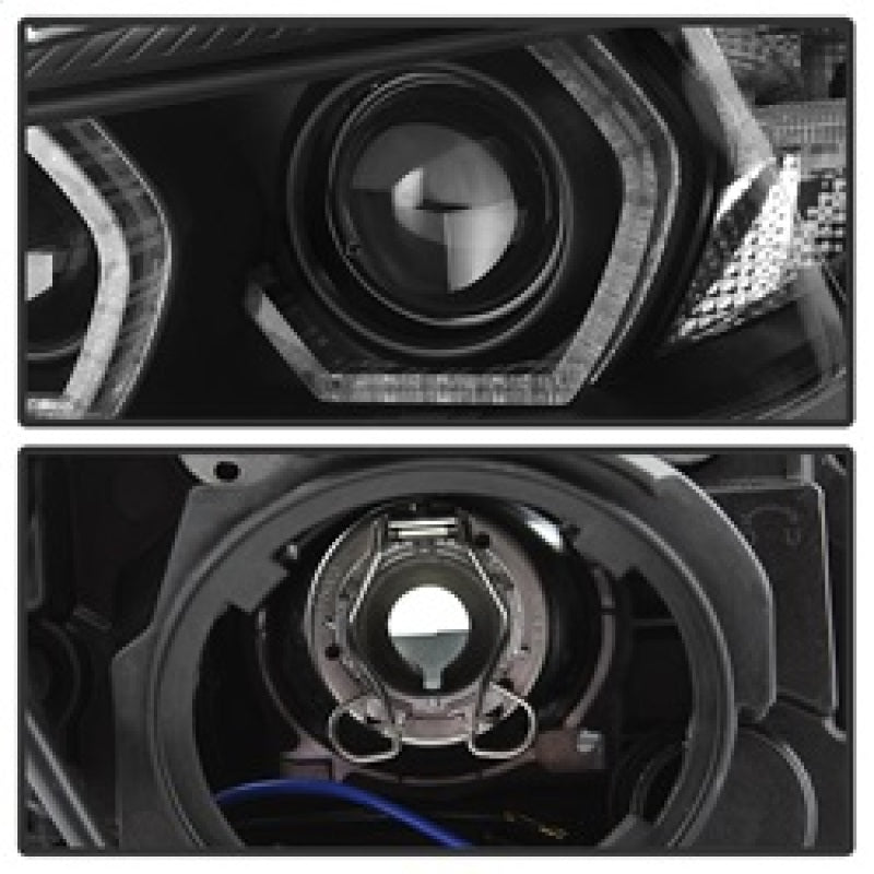 FR SPORT Spyder 12-14 BMW F30 3 Series 4DR Projector Headlights - LED DRL - Black...