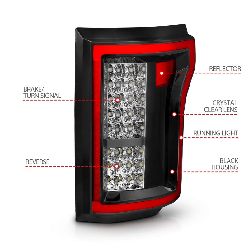 Anzo 2015-2016 Ford F-150 LED Taillights Red/Clear