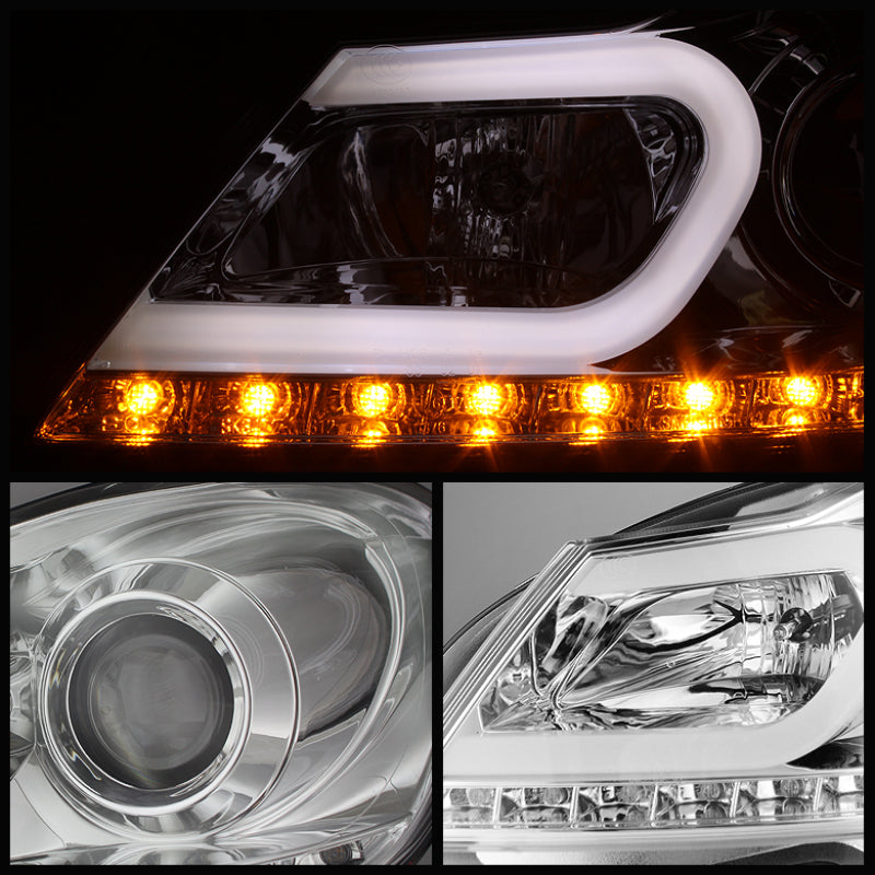 Spyder Mercedes Benz W204 C-Class 12-13 Projector Halogen Model- DRL Chrm PRO-YD-MBW20412-DRL-C 5074256