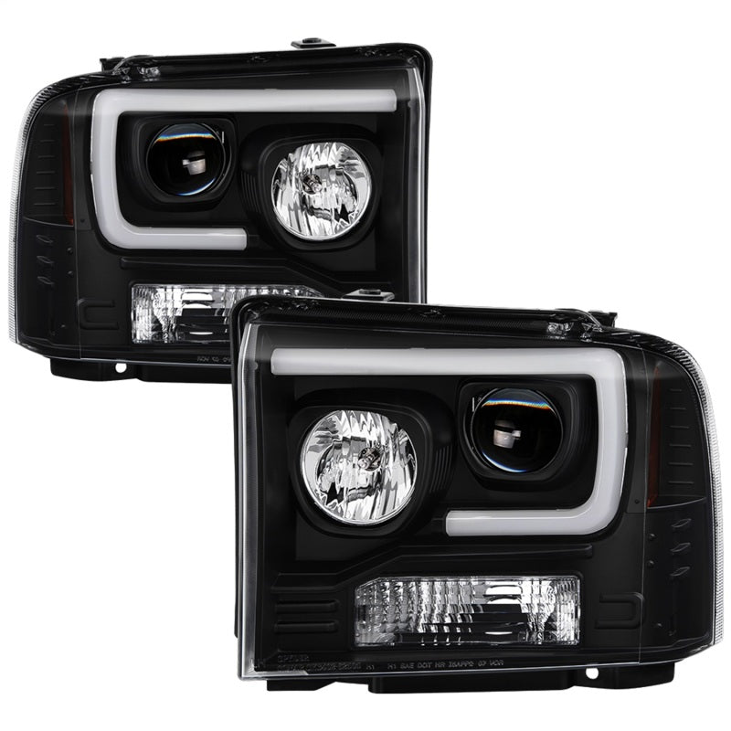 FR SPORT Spyder Ford F250/350/450 05-07 Projector Headlights - Light Bar DRL LED - Black...