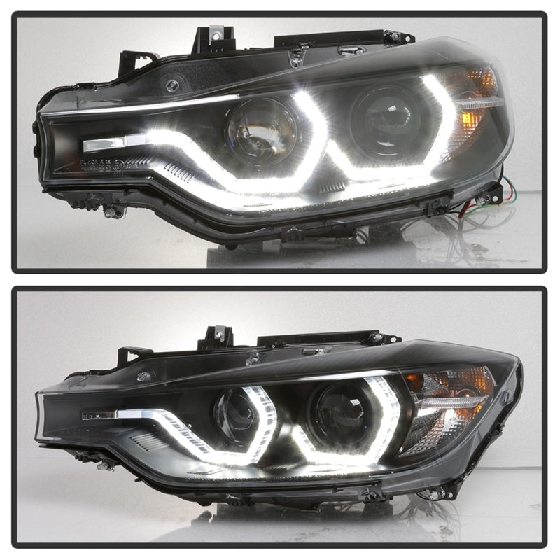 FR SPORT Spyder 12-14 BMW F30 3 Series 4DR Projector Headlights - Black PRO-YD-BMWF3012-AFSHID-BK...
