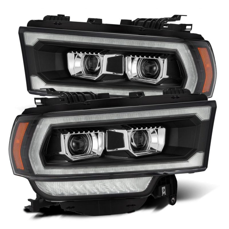 AlphaRex 19-21 Ram 2500 LUXX LED Proj Headlights Plank Style Black w/Activ Light/Seq Signal/DRL 880550 *Discontinued