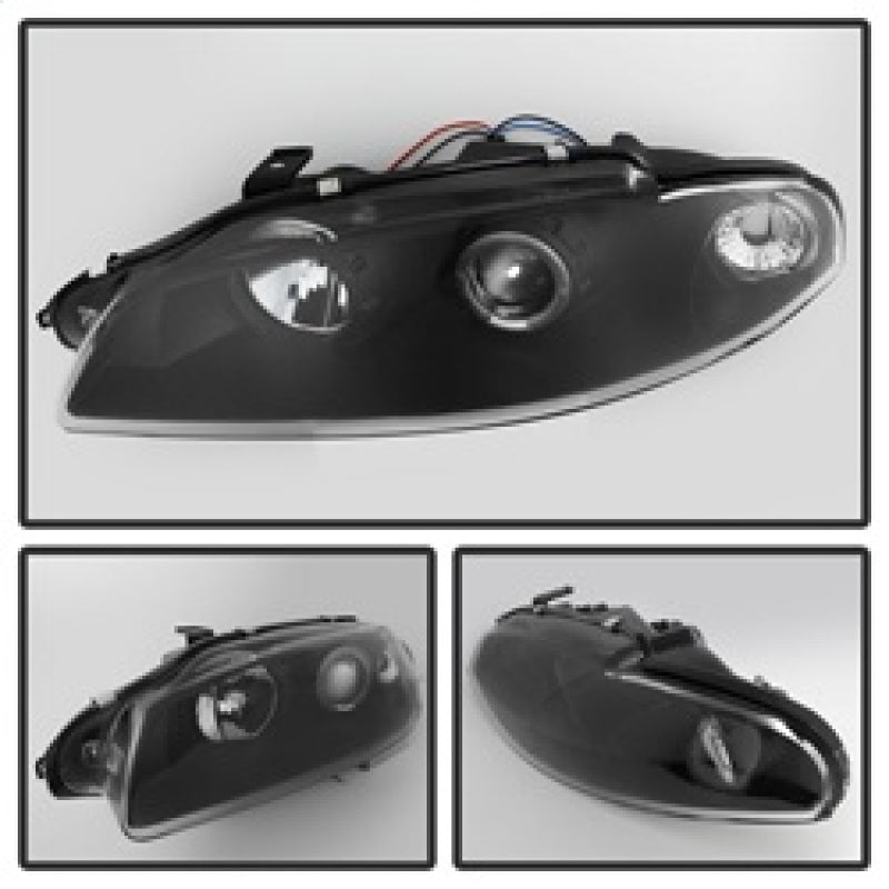 FR SPORT Spyder Mitsubishi Eclipse 97-99 Projector Headlights LED Halo Black High H1 Low H1...