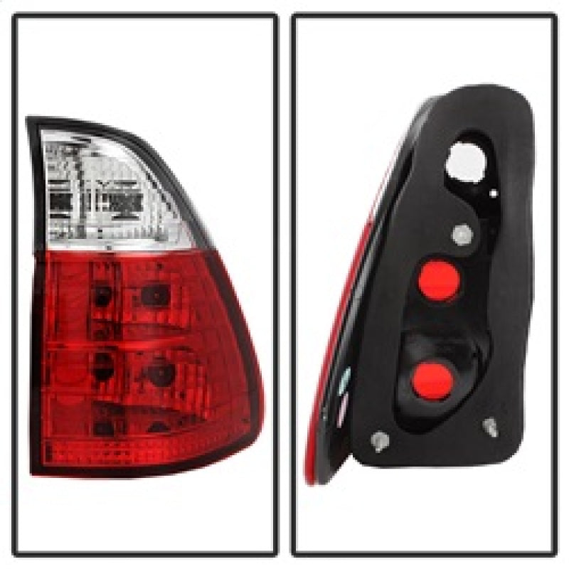 Spyder BMW E53 X5 00-06 4PCS Euro Style Tail Lights- Red Clear ALT-YD-BE5300-RC 5000835