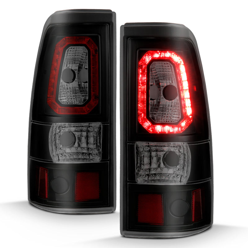 ANZO 2003-2006 Chevy Silverado 1500 LED Taillights Plank Style Black w/Smoke Lens 311328
