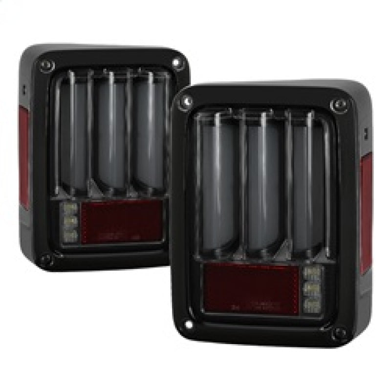 FR SPORT Spyder 07-16 Jeep Wrangler Verison 2 Light Bar LED Tail Lights - Smoke...
