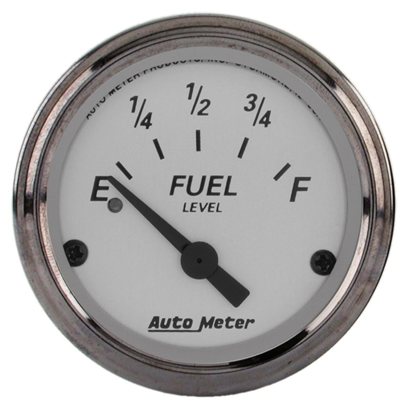 FR SPORT AutoMeter Gauge Fuel Level 2-1/16in. 240 Ohm(e) to 33 Ohm(f) Elec American Platinum 1906