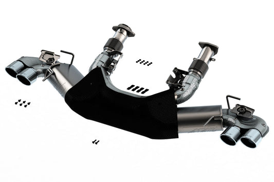 FR SPORT Borla 2020 Chevrolet Corvette C8 6.2L ATAK 3in Exhaust System Dual Round A/C Tips 4inx...