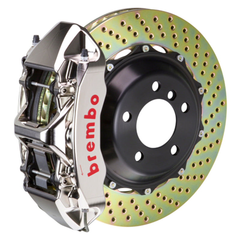 Brembo 99-07 Evo VI/VII/VIII/IXFront GTR BBK 6 Piston Billet 355x32 2pc Rotor Drilled- Nickel 1M1.8025AR