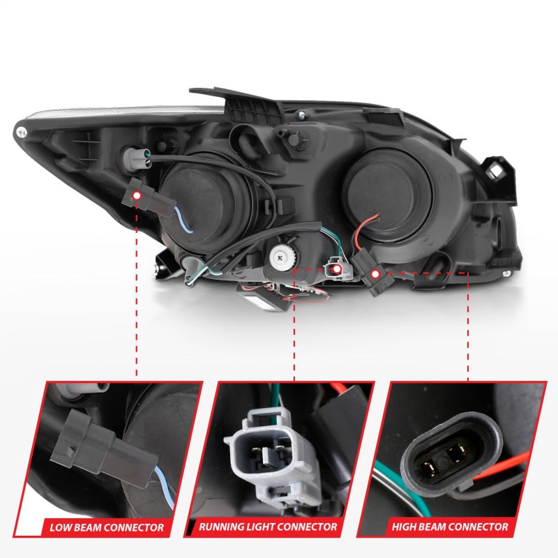 Anzo 2005-2010 Scion Tc Projector Headlights w/ Halo Black (CCFL)