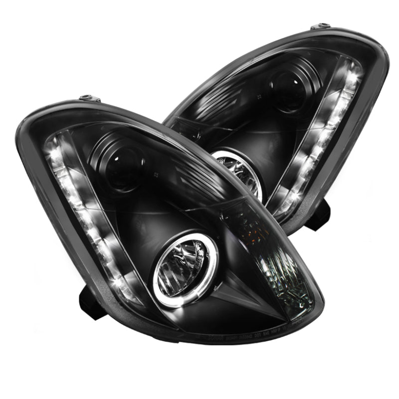 FR SPORT Spyder Infiniti G35 03-04 4DR Projector Halogen - LED Halo DRL Blk High H4...