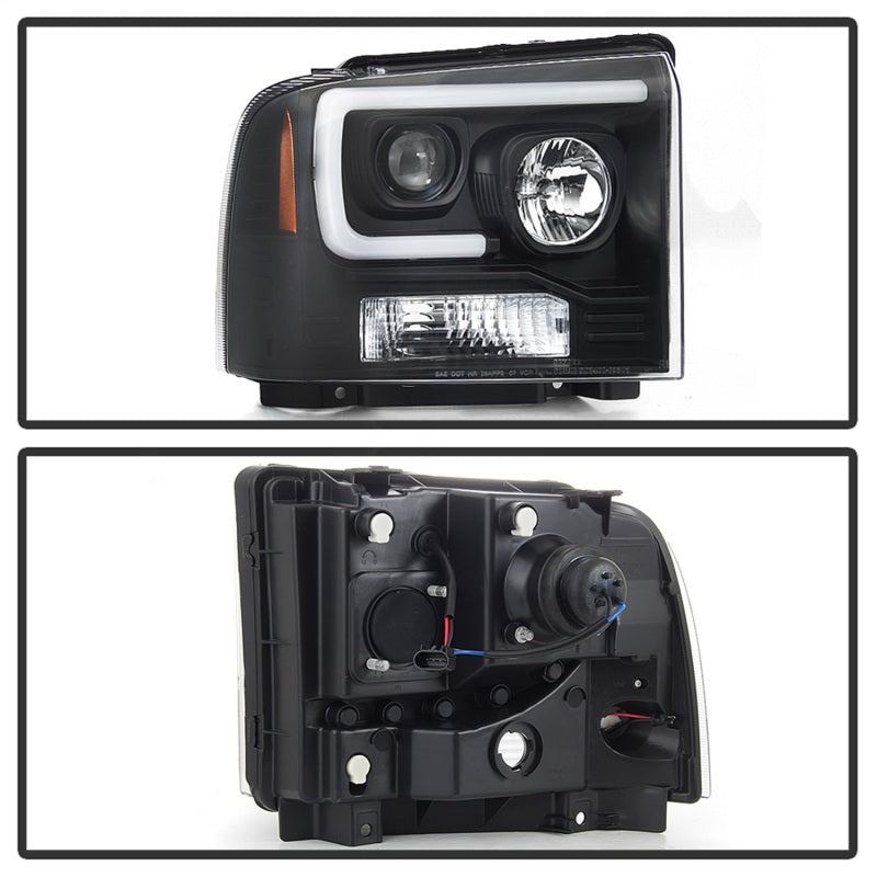 FR SPORT Spyder Ford F250/350/450 05-07 Projector Headlights - Light Bar DRL LED - Black...