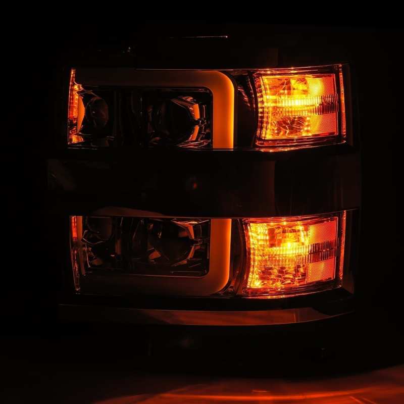 FR SPORT AlphaRex 15-19 Chevy 2500HD PRO-Series Proj Headlights Plank Style Blk w/Activ Light/Seq...