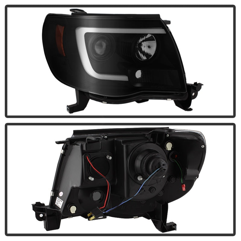 FR SPORT Spyder 05-11 Toyota Tacoma Ver 2 Proj Headlights - Light Bar DRL - Black Smoke...